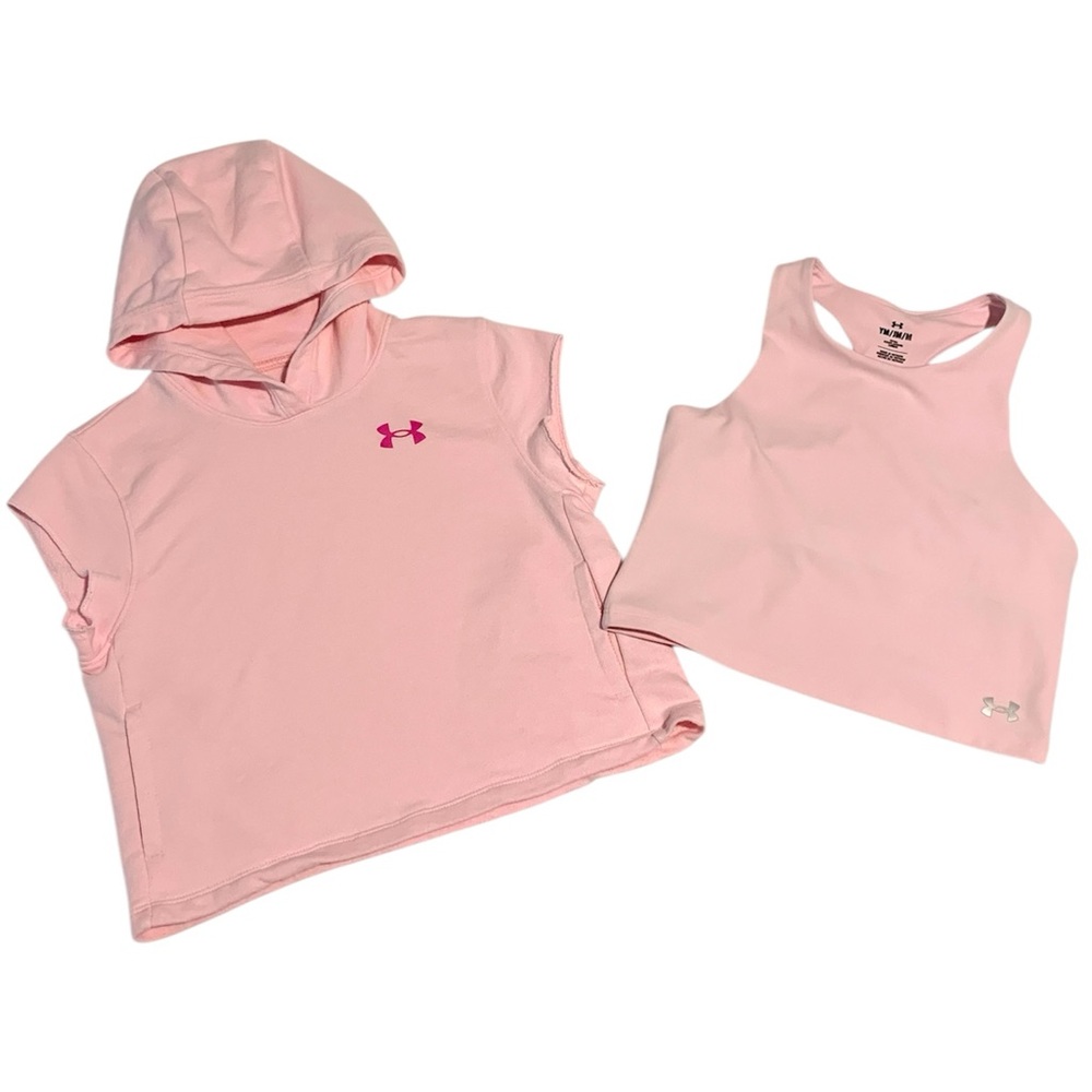 2 for 1 UA Under Armour Light Pink Sleeveless Hoodie and Tank Duo